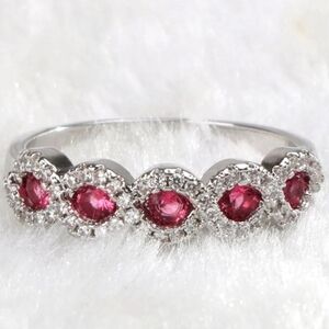 2 Ct Ruby Diamond Criss Cross Eternity Ring
